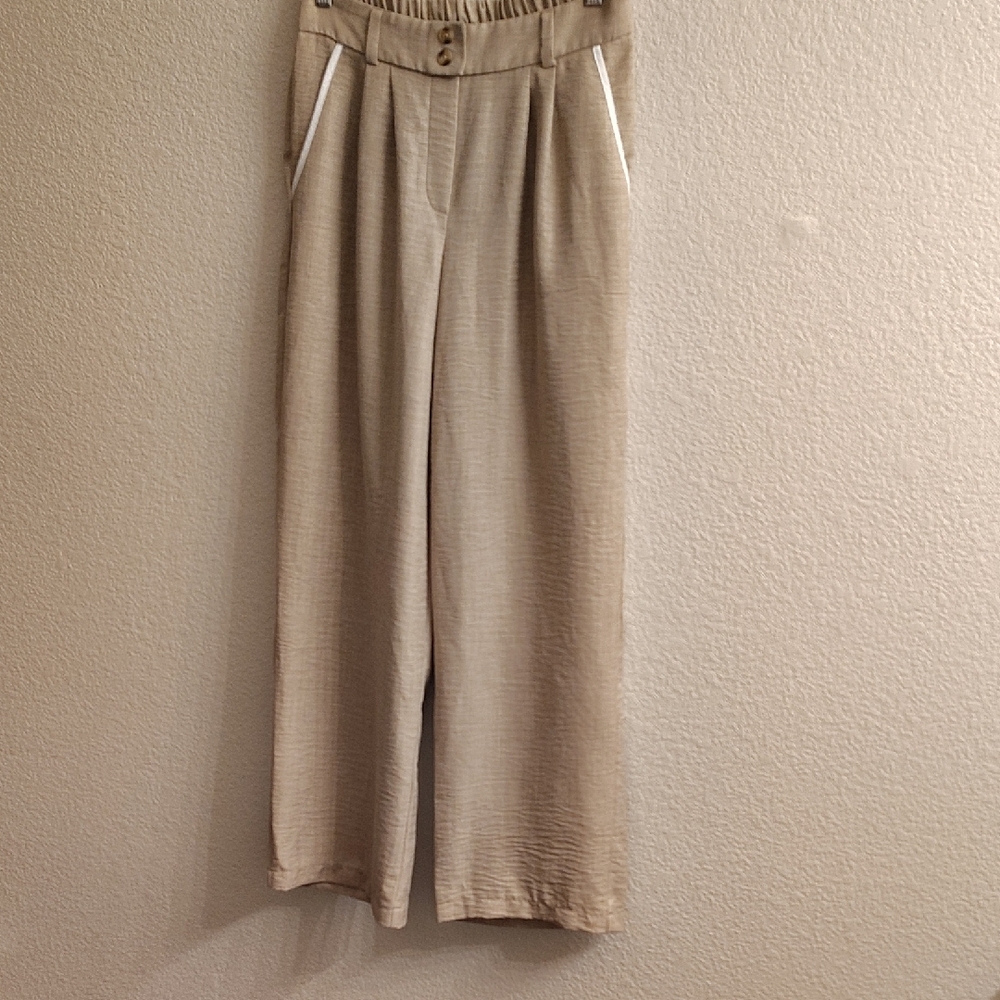 Tullea Wide Leg Beige Pants B7